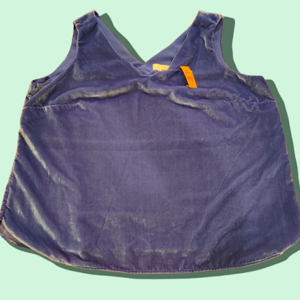 Ann Taylor Loft v-neck shell lined velvet | velour NWT beautiful blue |